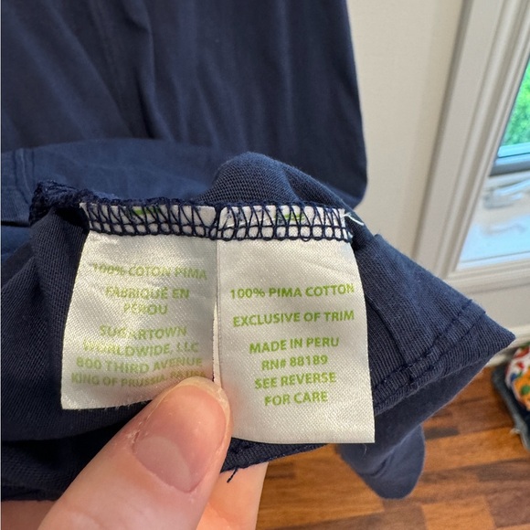 Lilly Pulitzer Women Navy Blue Brewster T-Shirt Mini V Neck Dress Size L - Picture 8 of 8